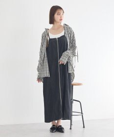 earth music&ecology ダブルジップデニムキャミワンピース