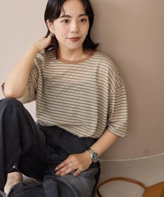 AMERICAN HOLIC シアーレトロボーダー半袖プルオーバー