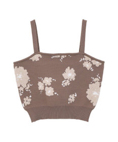 earth music&ecology SET2点フラワージャガードカーデ+ビスチェ