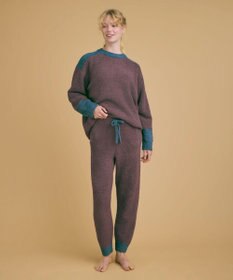 une nana cool カラーブロッキング　プルオーバー＆ロングパンツセット