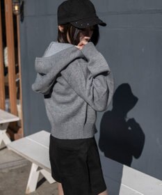 WEGO グラフィックジャガードニットZIPパーカー