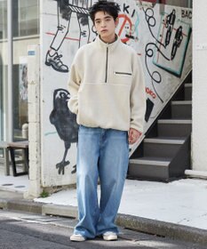 WEGO 【ユニセックス着用】フリース　ハーフZIPプルオーバー