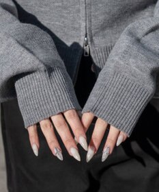 WEGO グラフィックジャガードニットZIPパーカー