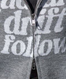 WEGO グラフィックジャガードニットZIPパーカー