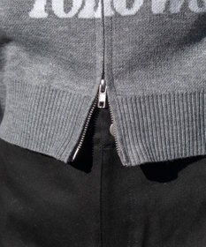 WEGO グラフィックジャガードニットZIPパーカー