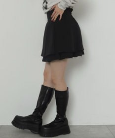 WEGO ハイウエスト2段プリーツスカパン