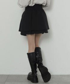 WEGO ハイウエスト2段プリーツスカパン