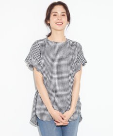 ANY 【洗える】ライトリネンクロスフレアスリーブ ブラウス