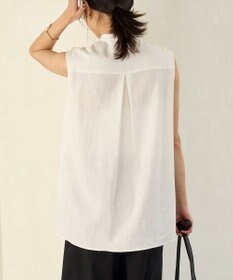 UNFILO リネンレーヨン ノースリーブブラウス