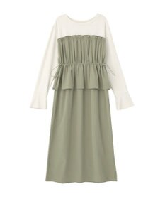 Green Parks ペプラムドッキングワンピース