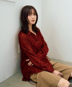 YECCA VECCA サイドドロストシアージャガードシャツ