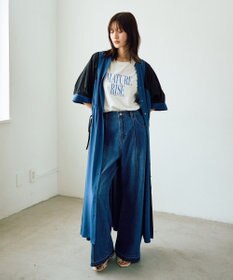 YECCA VECCA 配色デザインシャツワンピース