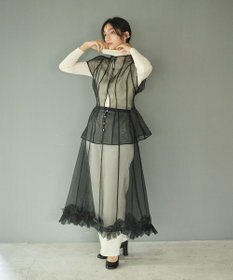 #Newans オーガンジーパネルブラウス