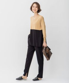 自由区 【洗える/セット可】レーヨンストレッチ テーパードパンツ