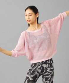 Chacott 【ノーソーイングニット】7分袖メッシュニットTシャツ