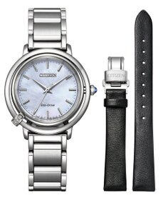 CITIZEN 【光発電 腕時計】マニッシュな端正さの中にフェミニンな要素を取り入れた2WAYモデル