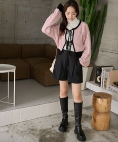 WEGO 【2024年秋冬新色カラー追加★】リボン2WAYカーデ