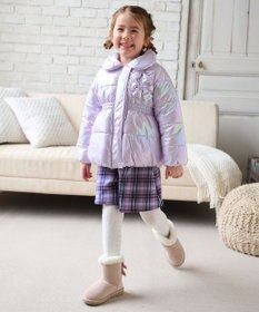 ANY KIDS パール調×フリースボア中綿コート