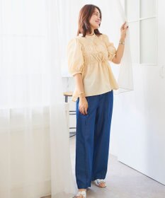 Feroux ベルト付き テンセルデニム ワイドパンツ