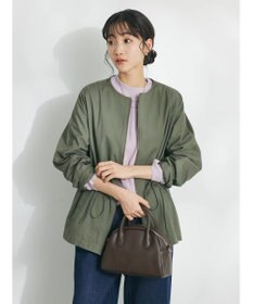 CRAFT STANDARD BOUTIQUE コットンギャバジンノーカラーＺＩＰブルゾン