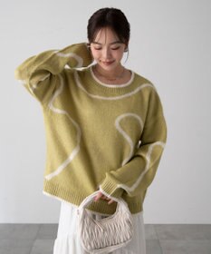 WEGO 【25年秋冬新作】ニュアンスライン配色プルオーバー