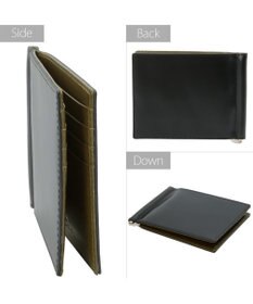 UNBILLION Otias コードバン調牛革バイカラーマネークリップ札入れ