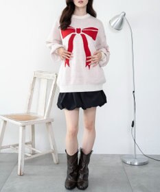 WEGO 【洗える】グラフィックニットBIGプルオーバー