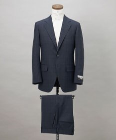 GOTAIRIKU シワになりにくい【御幸毛織/みゆきけおり】DRYSPINNER 平織スーツ_ネイビー格子