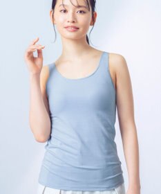 Wing カップ付きタンクトップ 綿混(身生地部) ラク きれいなバストシルエット 【シンクロブラトップ 綿混タイプ】 ブラトップ ET1132 ウイング／ワコール