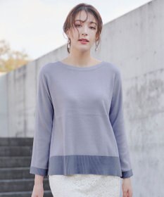 Tiaclasse 【洗える】 配色スリットニットトップス