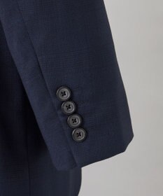 GOTAIRIKU 横に伸びる【TasmaniaWool/タマニアウール】ストレッチ スーツ__ネイビー格子柄