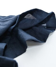 muuc 〈高品質ベルギーリネン100%〉ウエストゴムあり タックデザインワイドパンツ