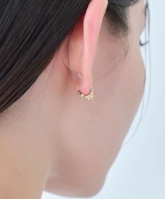 Phoebe 【痛くないシリーズ/金属アレルギー対応】ダブルラインビジューライトフィットイヤリング　ゴールド