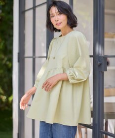 ANY L サッカーパフスリーブブラウス