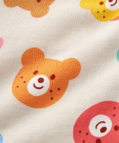 MIKI HOUSE HOT BISCUITS 【80-120cm】カラフルビーンズ 総柄 裏毛パイル素材 パンツ