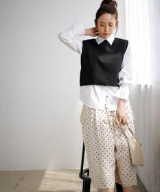 組曲 【WEB限定】ドットプリントデシン フリルパンツ