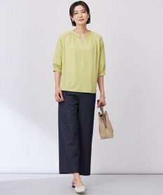 J.PRESS LADIES 【洗える】トリコットバイオ シャーリング カットソー