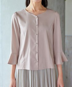 Tiaclasse 【洗える】ハートネックフレア袖ブラウス