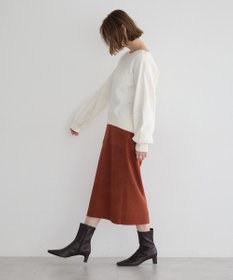 YECCA VECCA ハイウエストフェイクスエードスカート