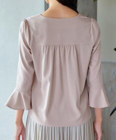 Tiaclasse 【洗える】ハートネックフレア袖ブラウス