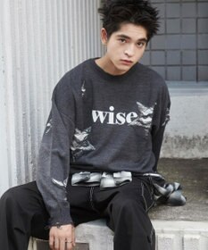 WEGO 【ユニセックス着用ITEM】ダメージジャガードニットプルオーバー