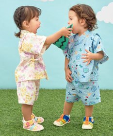 MIKI HOUSE HOT BISCUITS 【80-120cm】総柄 甚平スーツ