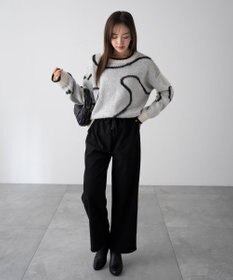 WEGO 【WEB限定/25年秋冬新作/ウエストゴム】裏ベロアワイドイージーパンツ