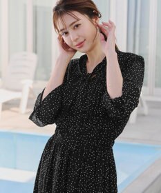 Tiaclasse 【洗える】プリントボウタイ柄ワンピース