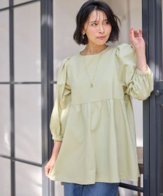 ANY L サッカーパフスリーブブラウス