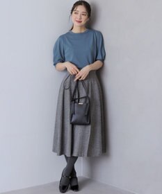 組曲 クルミボタン5分袖ニット