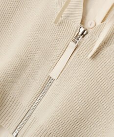 YECCA VECCA ZIPニットレイヤードフーディーシャツ