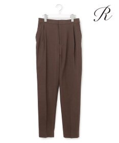 23区 【R(アール)】NALYAコンフォートリネン テーパードパンツ ダークブラウン系