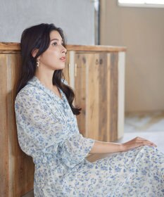 Tiaclasse 【洗える】プリントボウタイ柄ワンピース