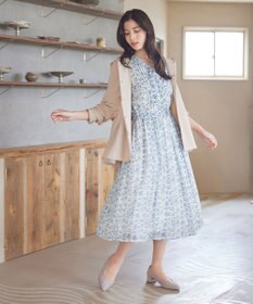 Tiaclasse 【洗える】プリントボウタイ柄ワンピース